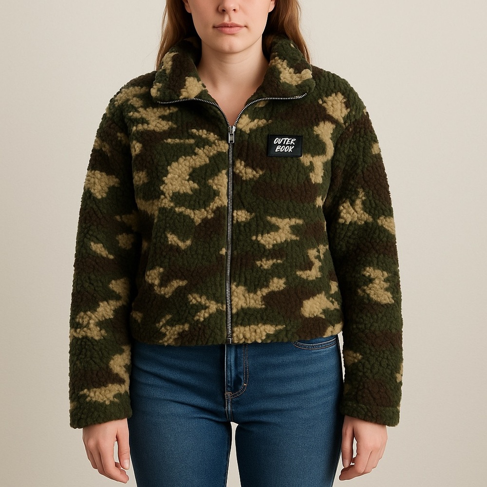 Outer Edge Green and Brown Teddy Jacket